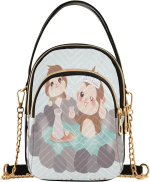 Cute Money Enjoy Crossbody Handbags for Women Casual Leather Shoulder Phone Purse