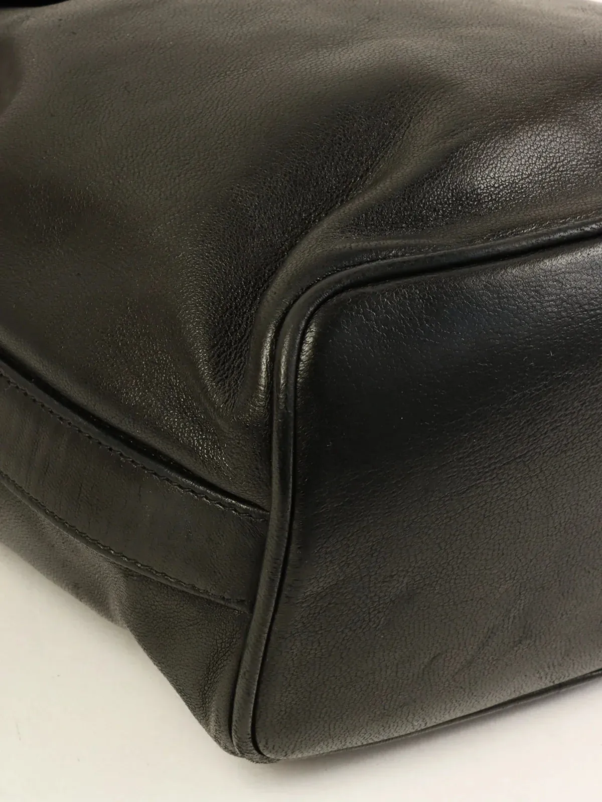 Cutting-edge Bag Turn-Lock Black Mini Made 1995 Chanel Drawstring Artistic Top Quality Around Pouch Shoulder With