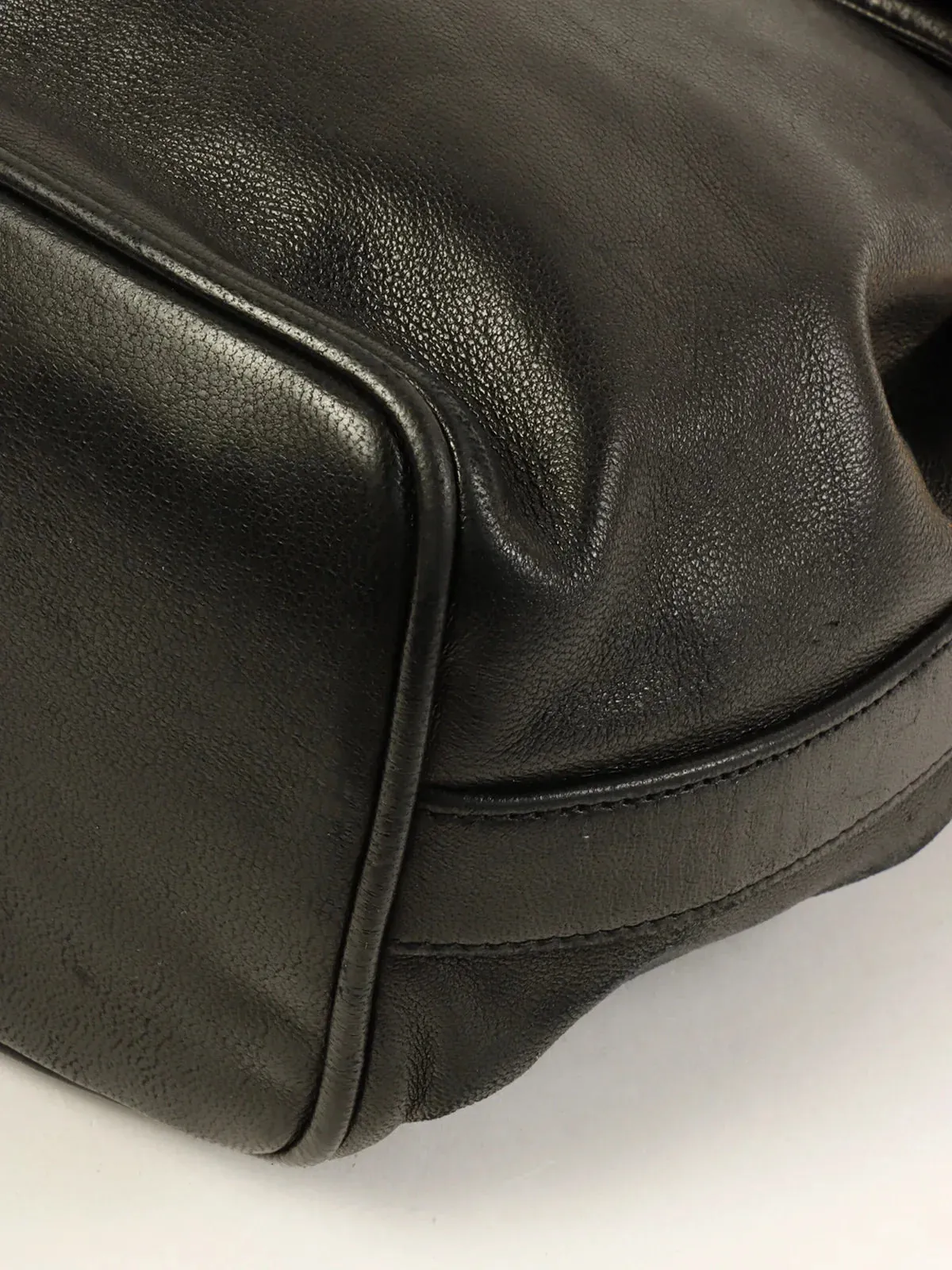 Cutting-edge Bag Turn-Lock Black Mini Made 1995 Chanel Drawstring Artistic Top Quality Around Pouch Shoulder With