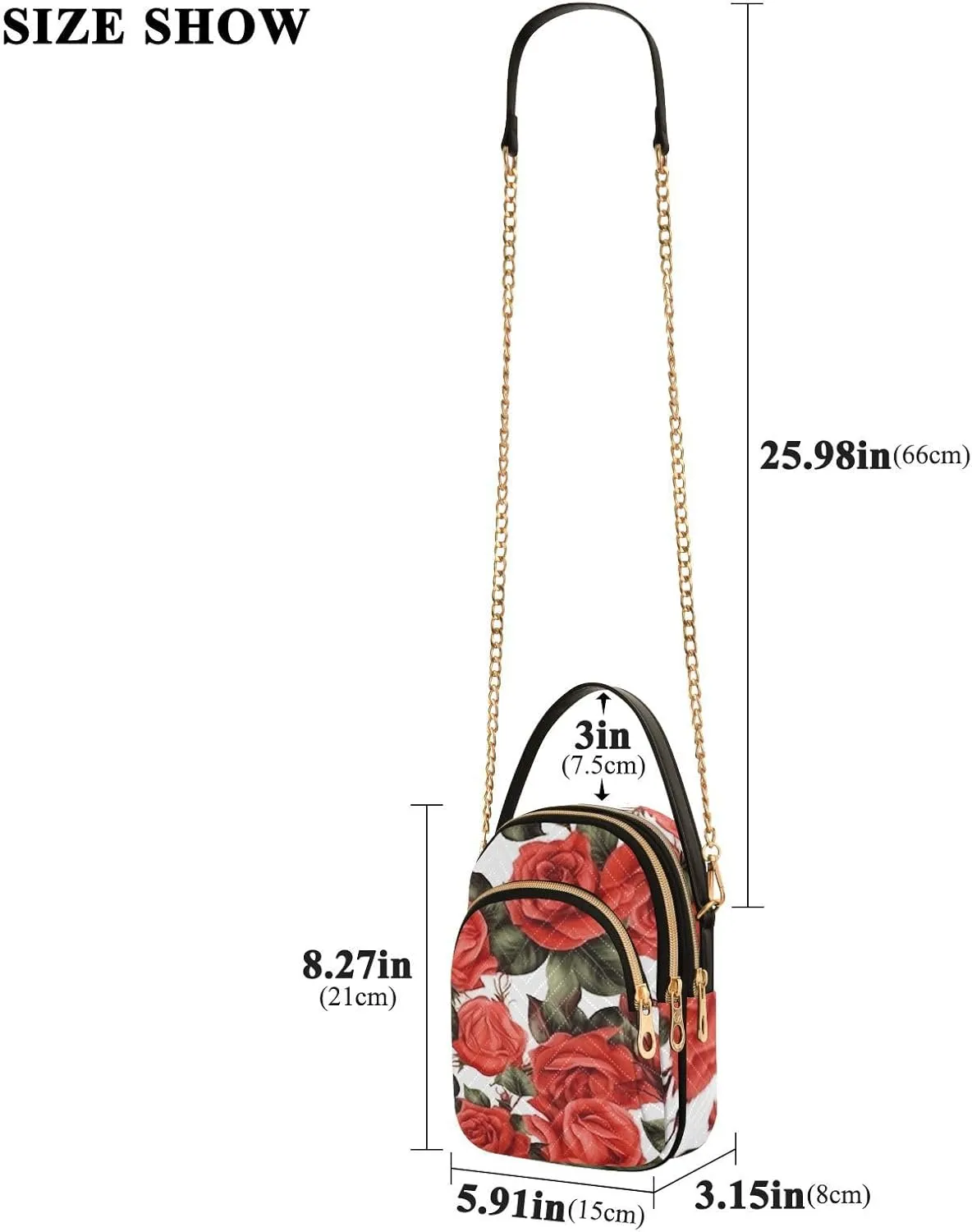 Daisies on Blue and White Checkered Womens Crossbody Purses, Fashion Crossbody Bag Crossbody Bag with Removable Strap