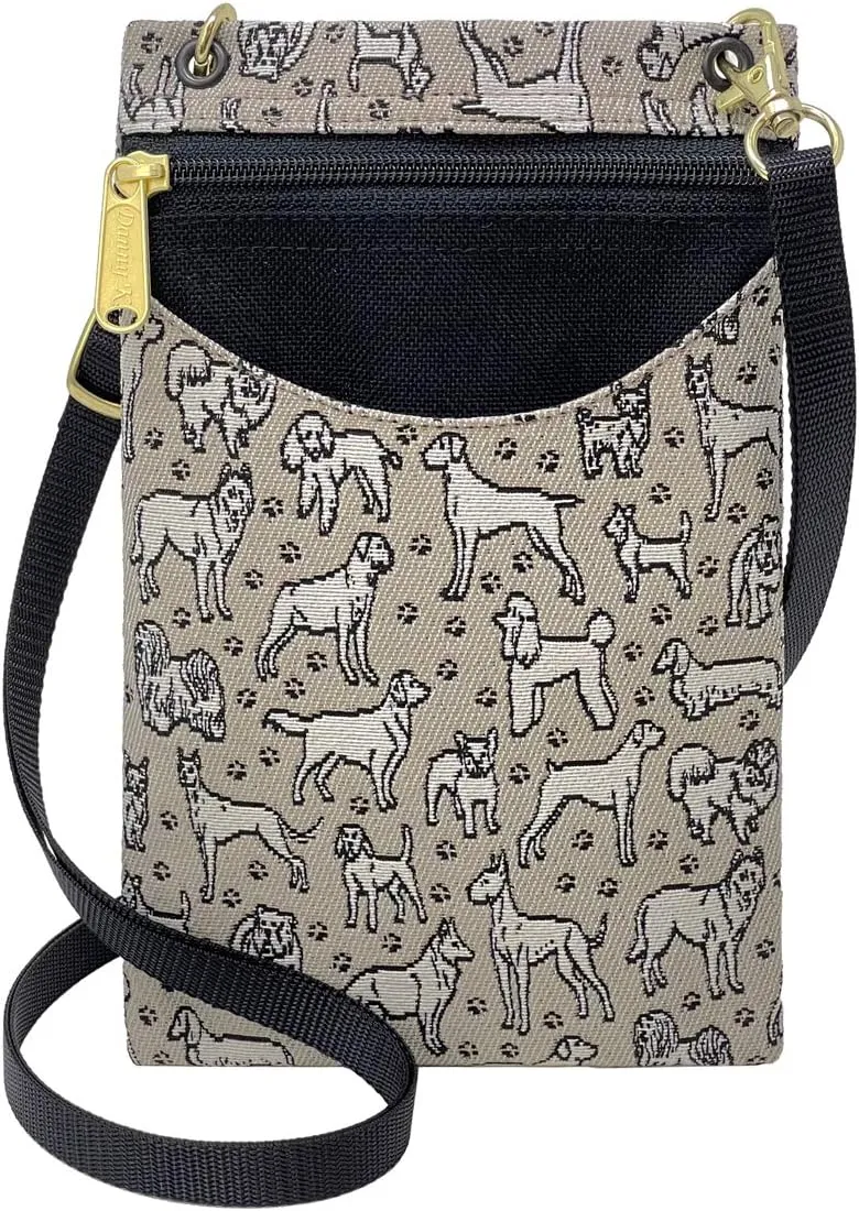 Danny K. Women's Tapestry Crossbody Cell Phone or Passport Purse, Handmade in USA