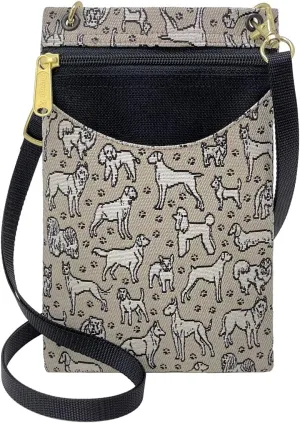 Danny K. Women's Tapestry Crossbody Cell Phone or Passport Purse, Handmade in USA