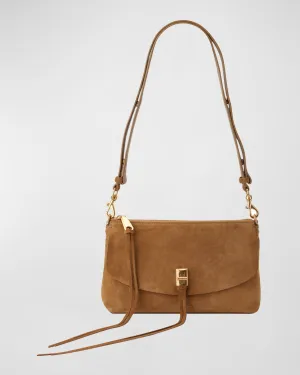 Darren Zip Suede & Leather Crossbody Bag