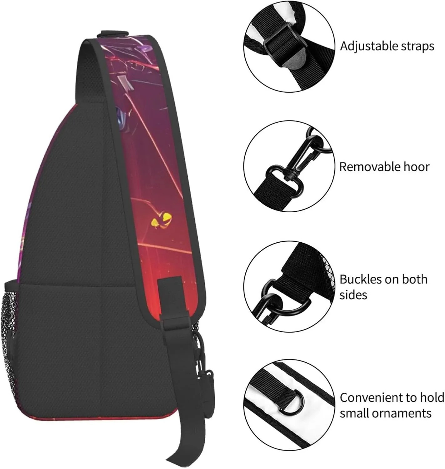 Darts Arrows Furture Print Diagonally Sling Bag,Crossbody Sling Backpack Shoulder Chest Bag For Women Men,Hiking