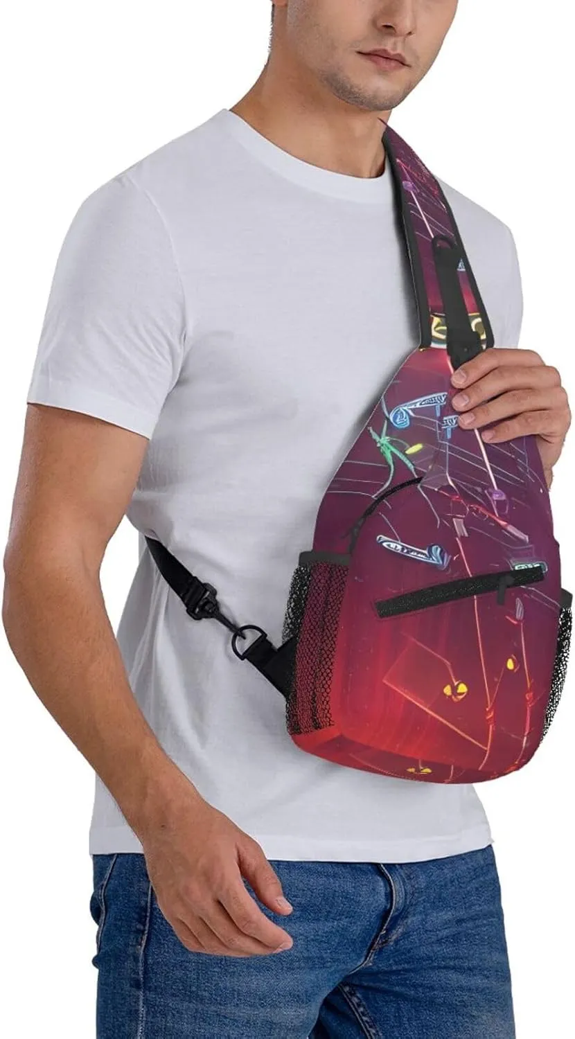 Darts Arrows Furture Print Diagonally Sling Bag,Crossbody Sling Backpack Shoulder Chest Bag For Women Men,Hiking