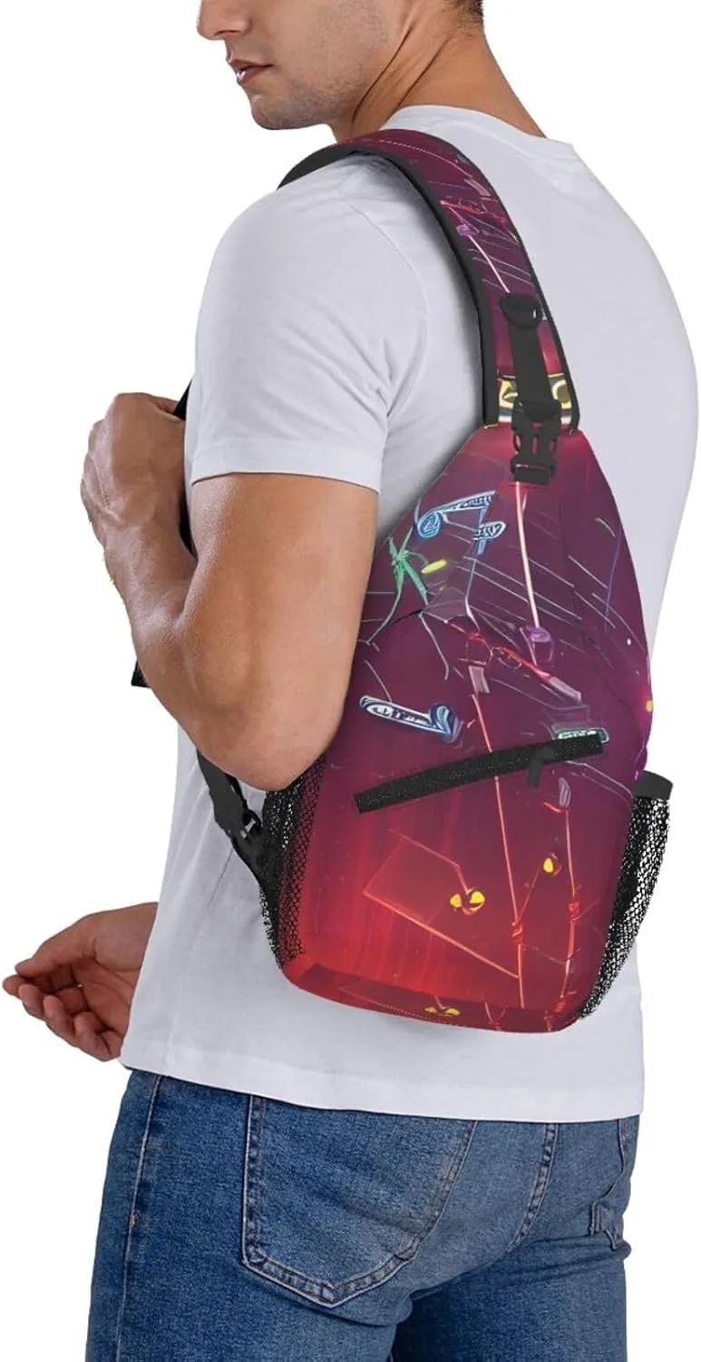 Darts Arrows Furture Print Diagonally Sling Bag,Crossbody Sling Backpack Shoulder Chest Bag For Women Men,Hiking