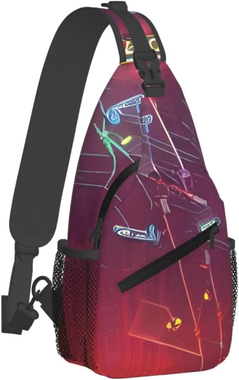 Darts Arrows Furture Print Diagonally Sling Bag,Crossbody Sling Backpack Shoulder Chest Bag For Women Men,Hiking