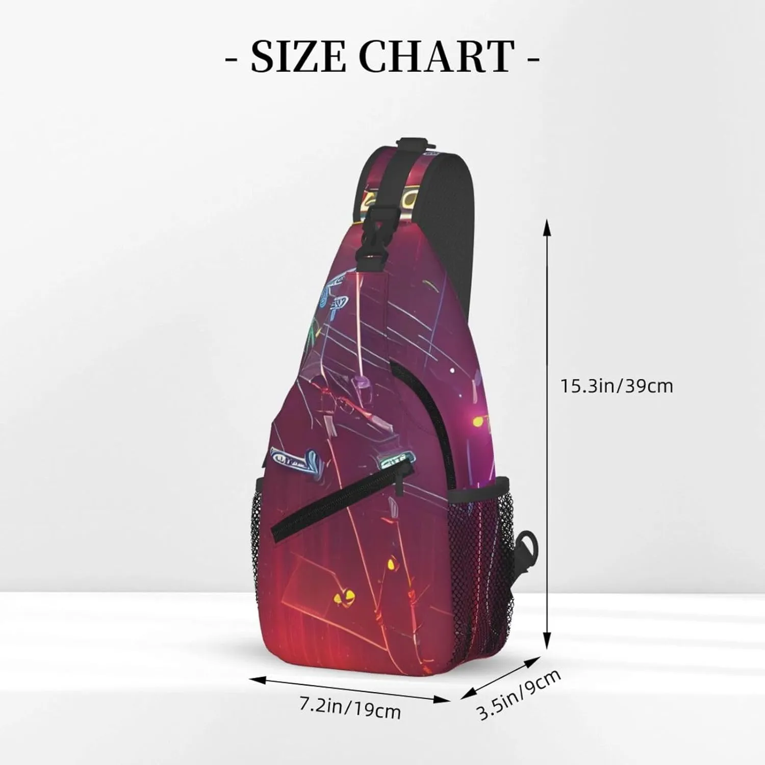 Darts Arrows Furture Print Diagonally Sling Bag,Crossbody Sling Backpack Shoulder Chest Bag For Women Men,Hiking