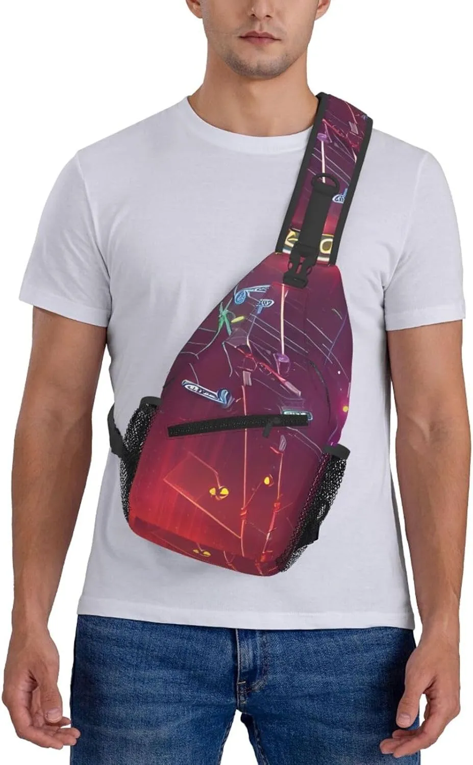 Darts Arrows Furture Print Diagonally Sling Bag,Crossbody Sling Backpack Shoulder Chest Bag For Women Men,Hiking