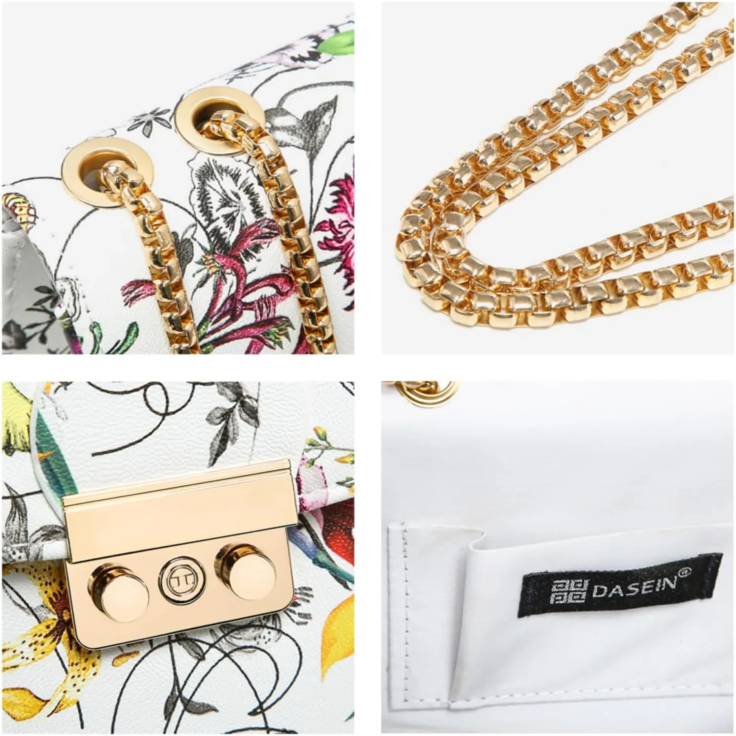 Dasein Women Small Crossbody Bag Designer Evening Bag Clutch Purse Handbag for Wedding/Prom/Party with Double Chain Strap