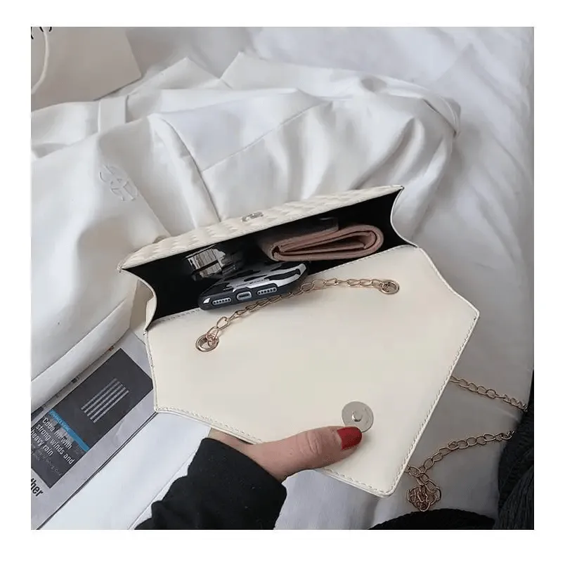 Dazzling Bags For Women Chain Crossbody Bags In Pu Leather Female Fashionable Shoulder Bag Ladies Handbags