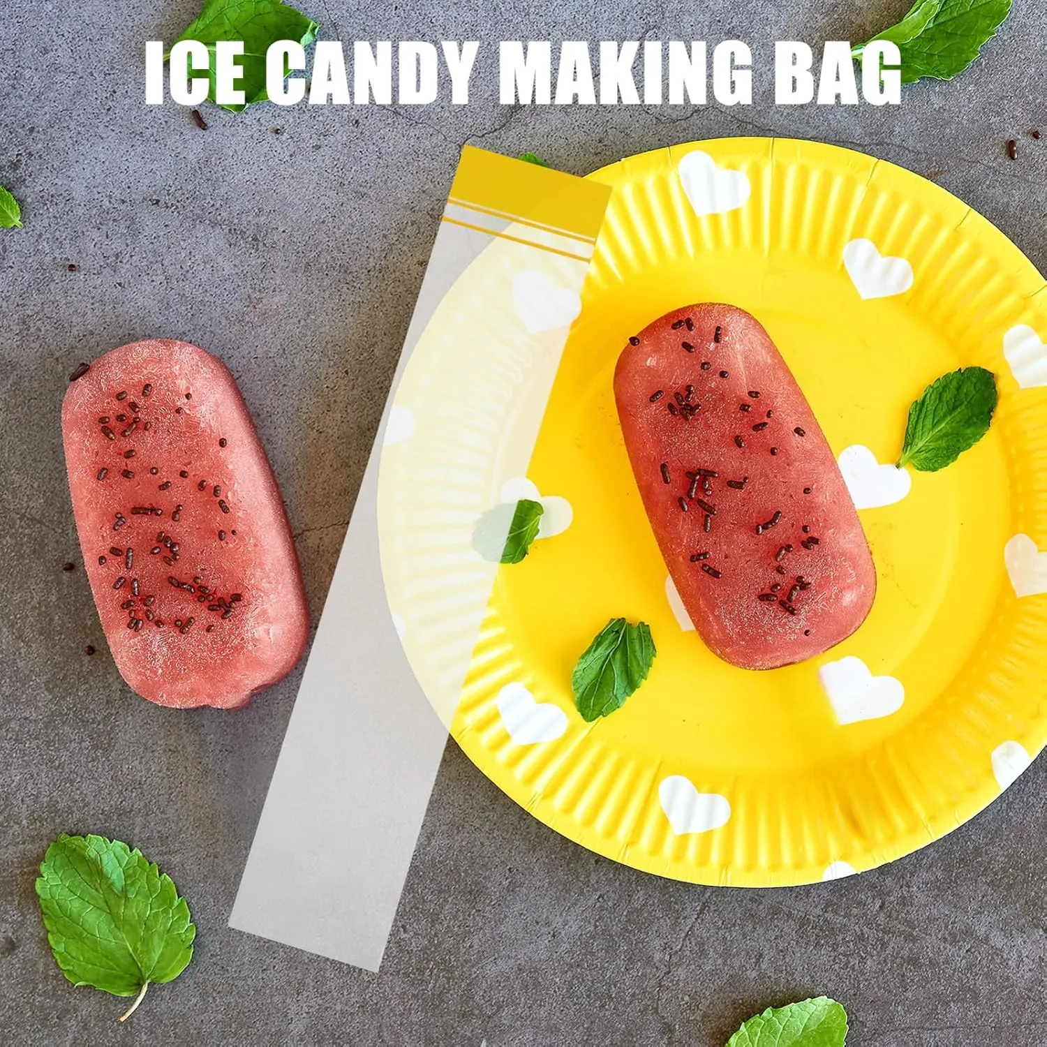 Didiseaon 100pcs Ice Sucker Making Pouch Mold Diy Ice Candy Bag Reusable Plastic for Homemade Ice Creams