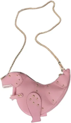 Dinosaur Shoulder Bag Unique PU Crossbody Purse with Chain Strap for Girls and Women