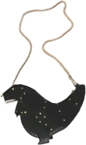 Dinosaur Shoulder Bag Unique PU Crossbody Purse with Chain Strap for Girls and Women