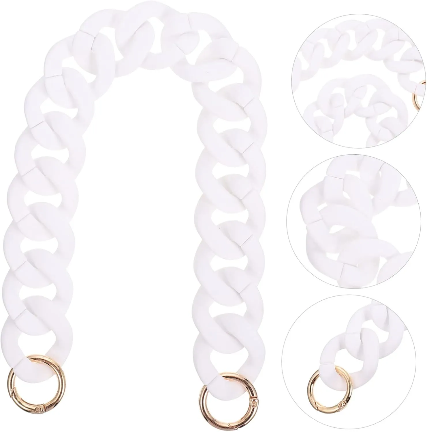 DIYEAH Handbag Chain DIY Kit Resin Chain Bag White Chain Link Bag Chain Strap Crossbody Chain for Fashi