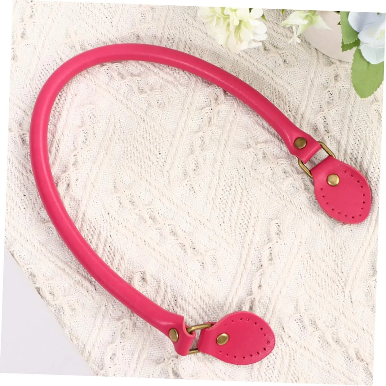 DOITOOL 1 Pair Cowhide Leather Bag Strap for DIY Tote Bag Replacement Durable Handles for Womens Pouches Thickened Rosy Design for Crafting