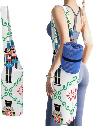 Donnapink Yoga Mat Bag, Canvas Storage Bag with Pocket Shoulder Strap, Fashion Mat Bag