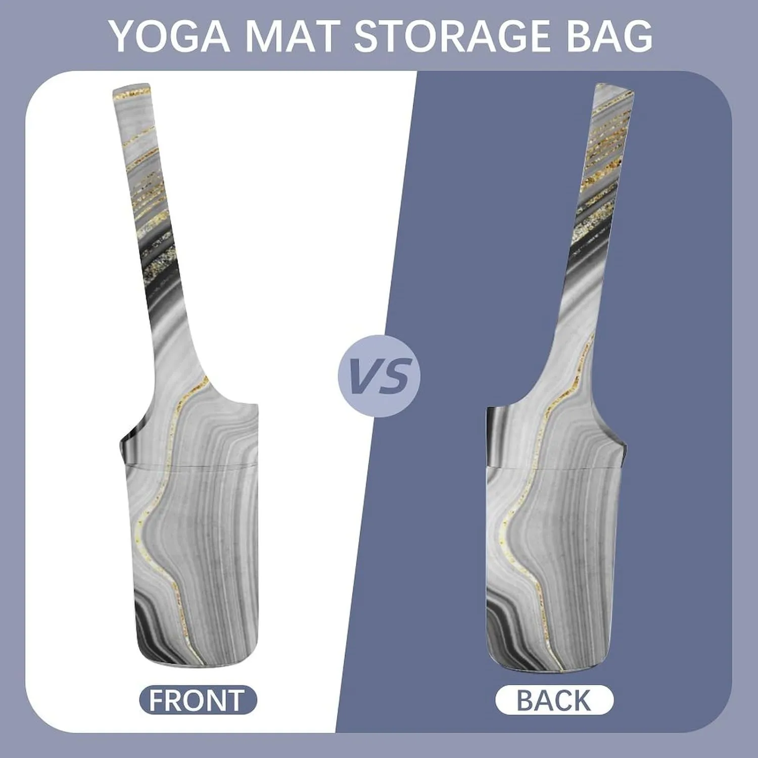 Donnapink Yoga Mat Bag, Canvas Storage Bag with Pocket Shoulder Strap, Fashion Mat Bag