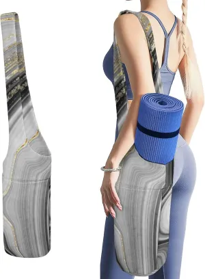 Donnapink Yoga Mat Bag, Canvas Storage Bag with Pocket Shoulder Strap, Fashion Mat Bag