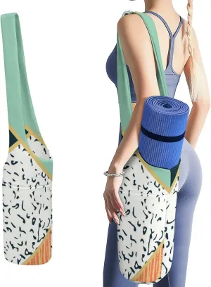Donnapink Yoga Mat Bag, Canvas Storage Bag with Pocket Shoulder Strap, Fashion Mat Bag