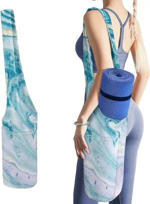 Donnapink Yoga Mat Bag, Canvas Storage Bag with Pocket Shoulder Strap, Fashion Mat Bag