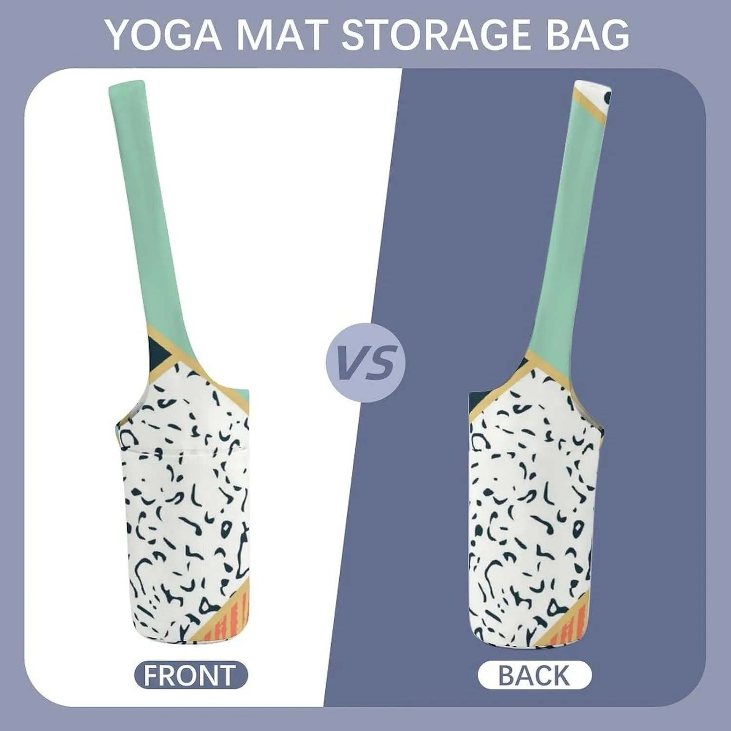 Donnapink Yoga Mat Bag, Canvas Storage Bag with Pocket Shoulder Strap, Fashion Mat Bag