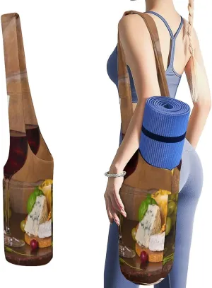 Donnapink Yoga Mat Bag, Canvas Storage Bag with Pocket Shoulder Strap, Fashion Mat Bag