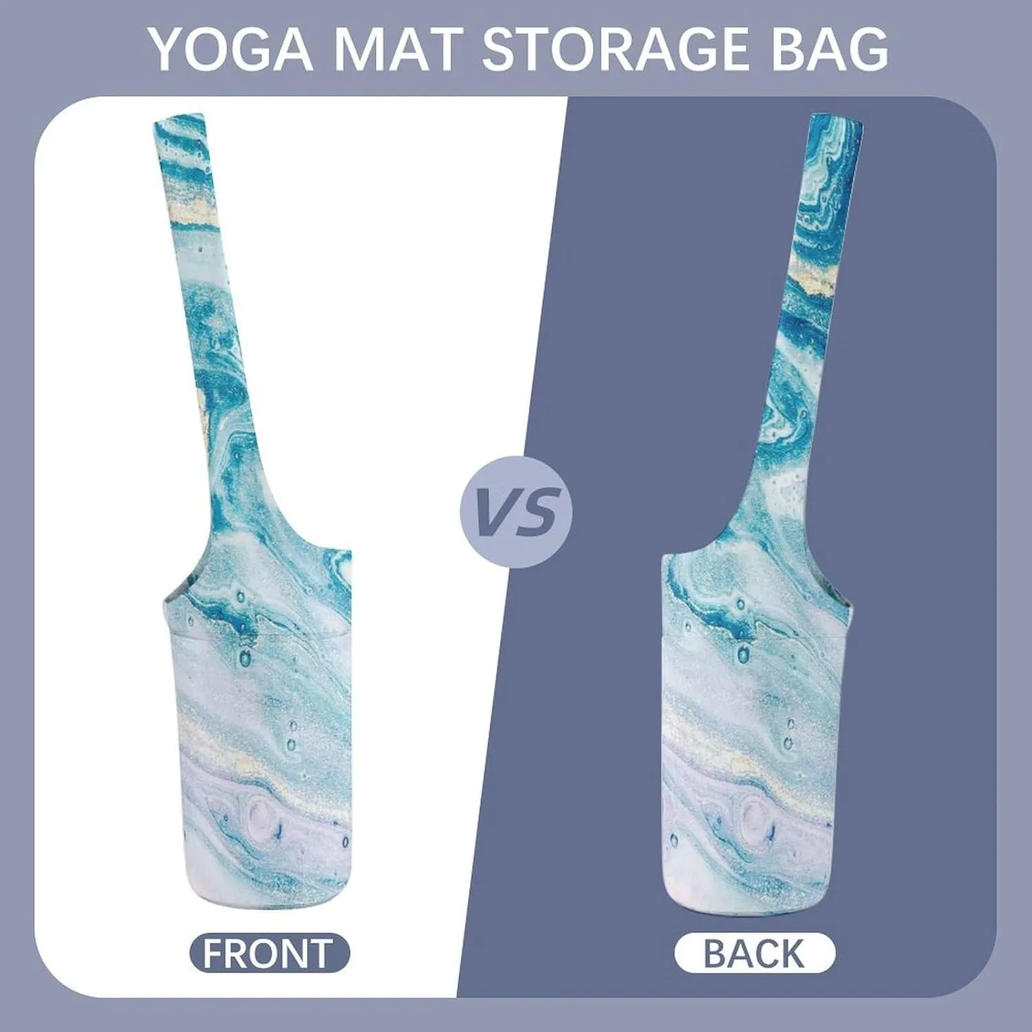 Donnapink Yoga Mat Bag, Canvas Storage Bag with Pocket Shoulder Strap, Fashion Mat Bag