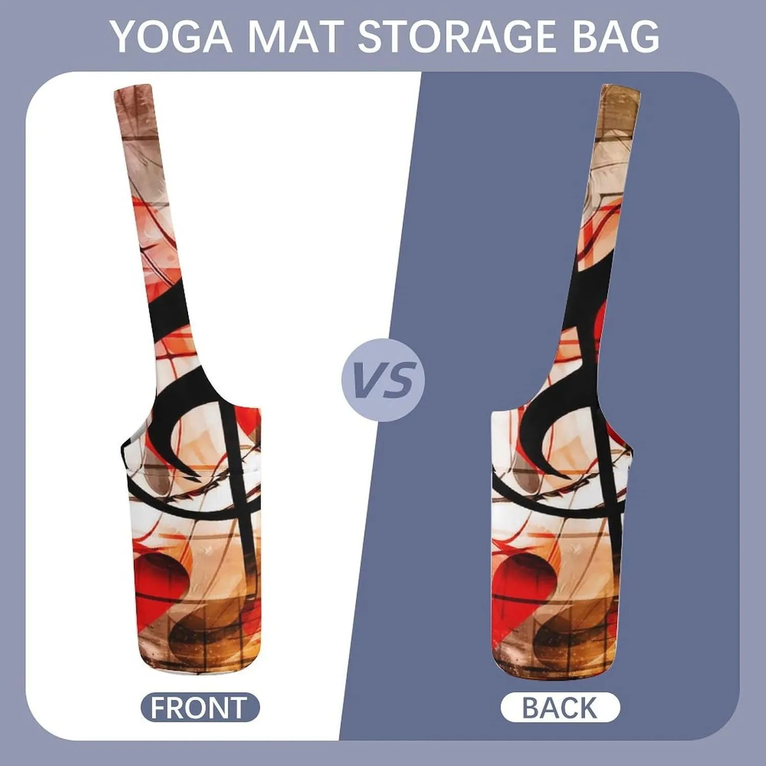 Donnapink Yoga Mat Bag, Canvas Storage Bag with Pocket Shoulder Strap, Fashion Mat Bag