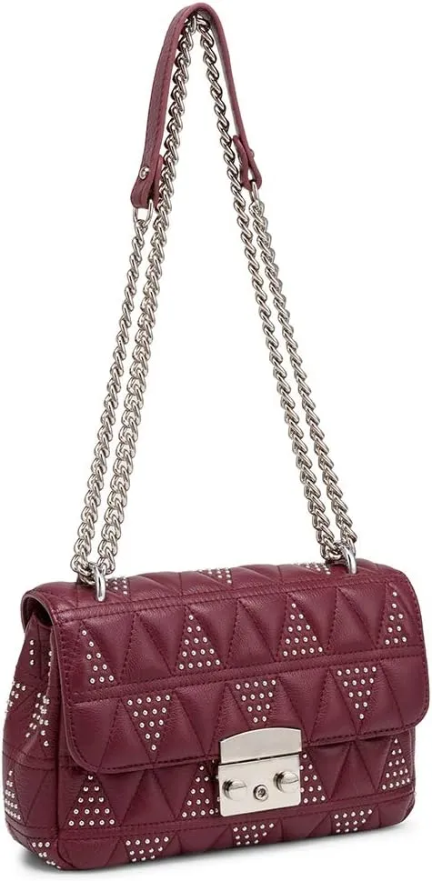 DORIS&JACKY Quilted Purse For Women Genuine Leather Shoulder Designer Handbags with Metal Chain Strap And Flap Lock