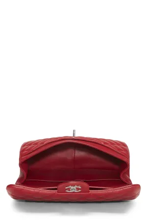 Double Quilted Flap New Chanel, Red Lambskin Fully integrated Functional design  Red Classic Jumbo,
