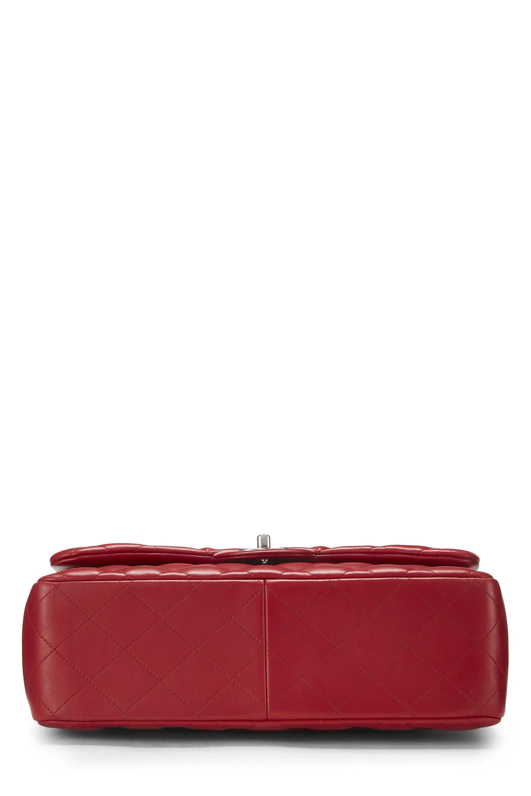 Double Quilted Flap New Chanel, Red Lambskin Fully integrated Functional design  Red Classic Jumbo,