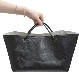 Doxo 2025 DupontPaper Purse Organizer Insert for Longchamp LePliage Large,Fixed Handle, Bag Shaper with Key Leash& 16 Compartments, Upgraded Elastic Cup Holder(Black-White，L)