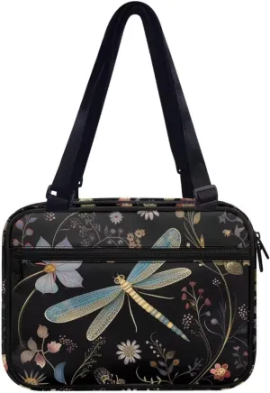 Dragonfly Bible Cover for Women Zipper Bible Bag Crossbody Messenger Bags Church Handbag Book Carrying Case Sturdy Bible Holder Scripture Storage Pouch