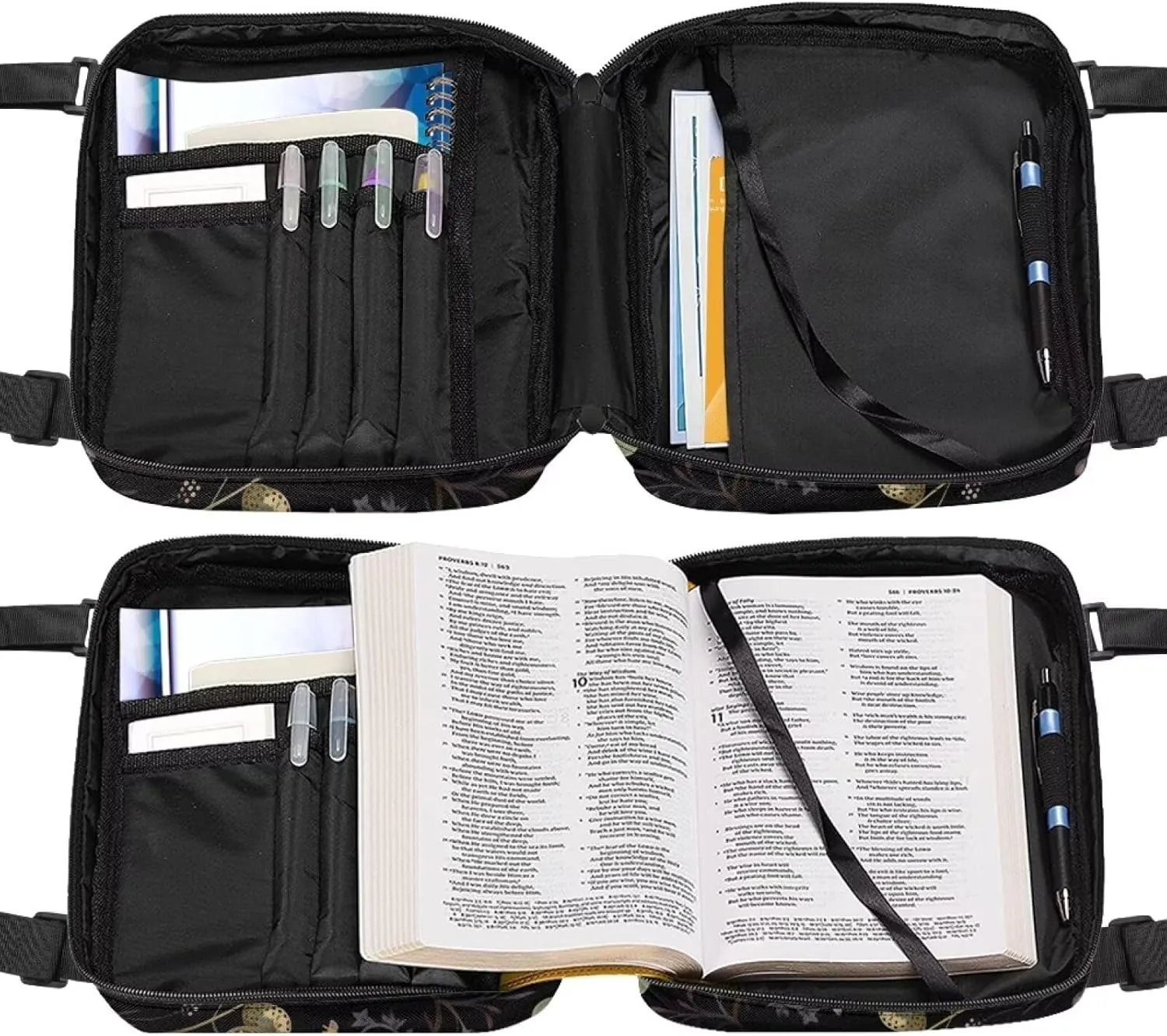 Dragonfly Bible Cover for Women Zipper Bible Bag Crossbody Messenger Bags Church Handbag Book Carrying Case Sturdy Bible Holder Scripture Storage Pouch