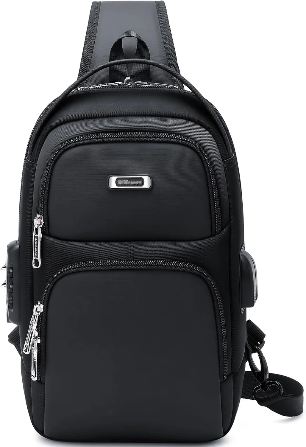 DUSLANG Crossbody Hiking Daypack for Men, Shoulder Backpack Crossbody Chest Bags with USB Charger Port For Outdoor Camping Biking Travel Cycling