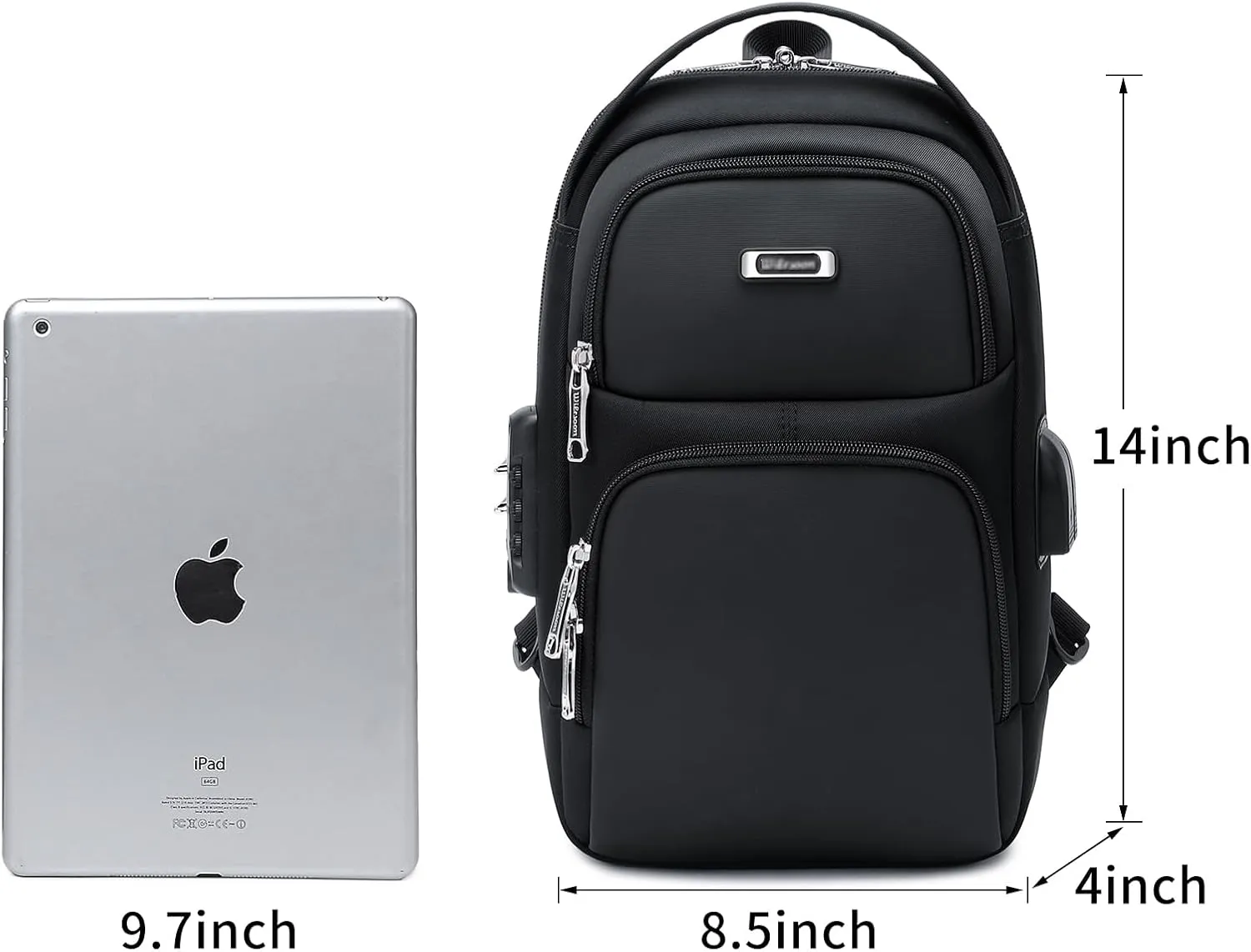 DUSLANG Crossbody Hiking Daypack for Men, Shoulder Backpack Crossbody Chest Bags with USB Charger Port For Outdoor Camping Biking Travel Cycling