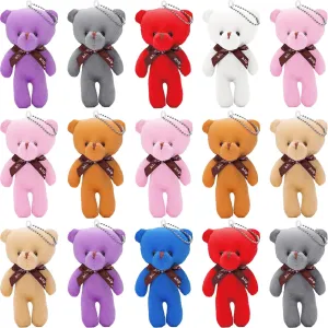 Easter Basket Stuffers for Kids Girls Boys, 24 Pack Small Animal Plush Bear Toy with Cards, Stuffed Animal Keychains, Easter Party Favors Supplies School Classroom Prize Easter Treat Bags