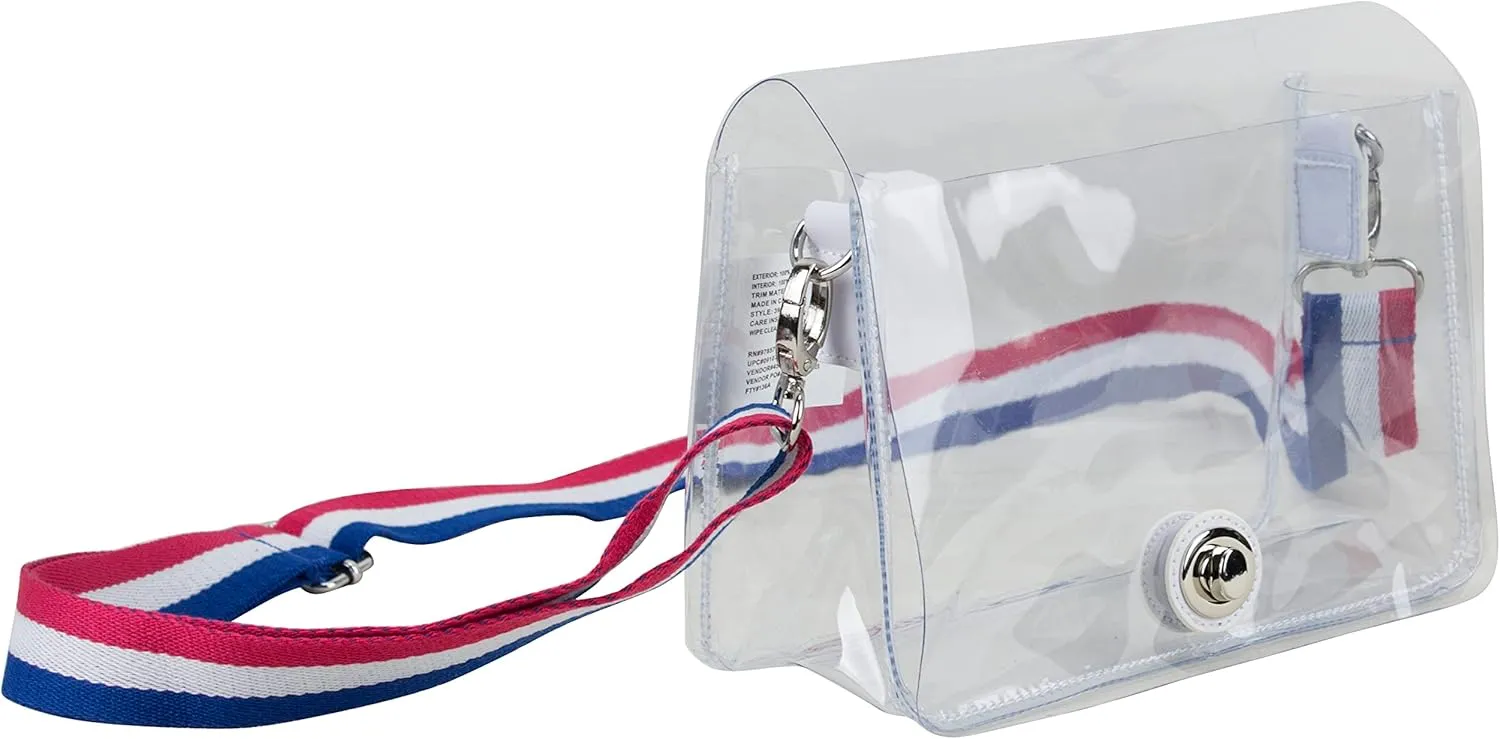 Eastsport Limited Micah Clear Crossbody with Webbing Strap - Black