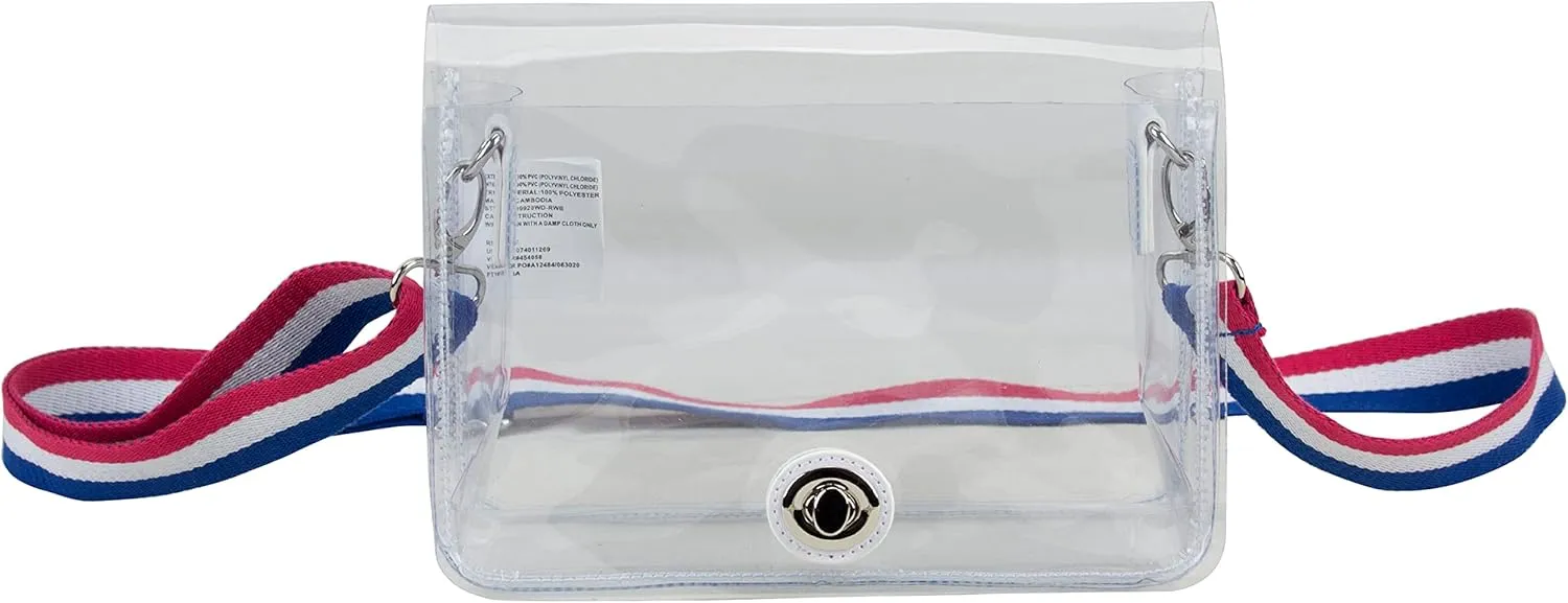 Eastsport Limited Micah Clear Crossbody with Webbing Strap - Black