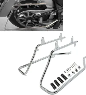 ECOTRIC Saddle Bag Conversion Brackets Support Guard Compatible with Harley Softail 1984-2017 Heritage Springer Fatboy FLSTF FLSTS Bad Boy FXSTSB EFI FLSTFI (Except for Deuce Models) Chrome