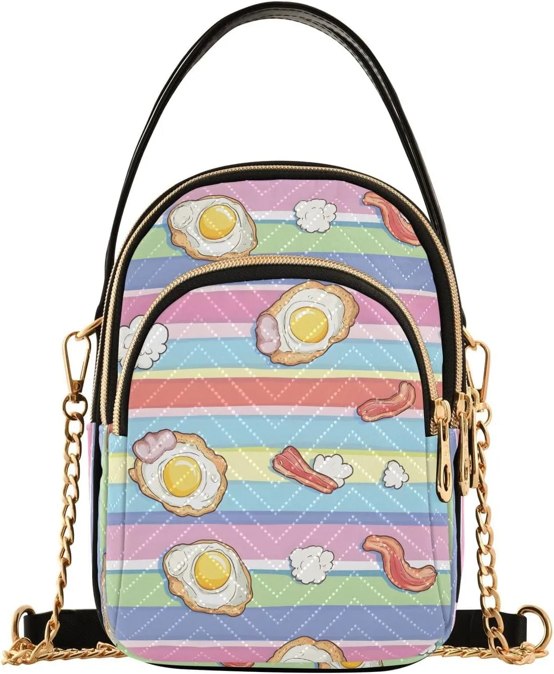 Egg Cloud Meat Sling Bag for Women, Small Shoulder Bag Crossbody Bag Purse with Chain Strap Top handle 5.91×3.15×8.27 Inches