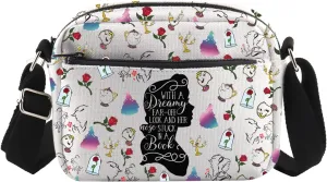 ENSIANTH Beauty Inspired Crossbody Bag Belle Princess Gift Fairytale Lover Gift A Tale as Old as Time Belle Fan Messenger Bag