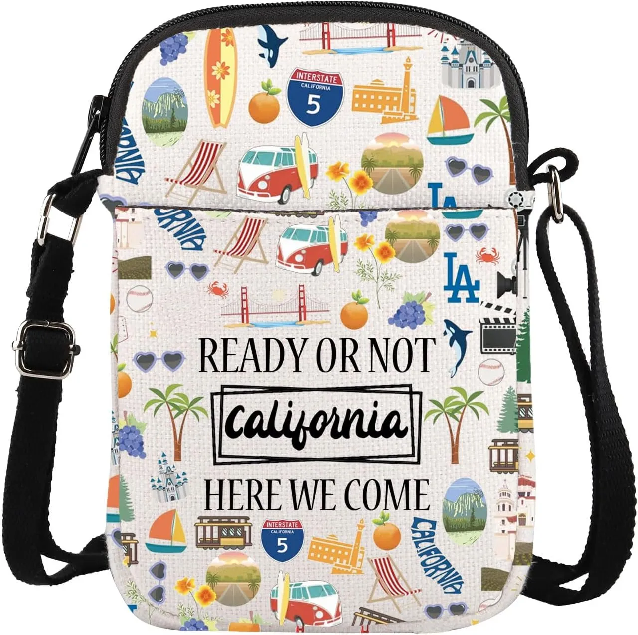 ENSIANTH California State Trip Crossbody Purses Bag Golden State Vacation Souvenir Gift California Travel Lover Messenger Bag