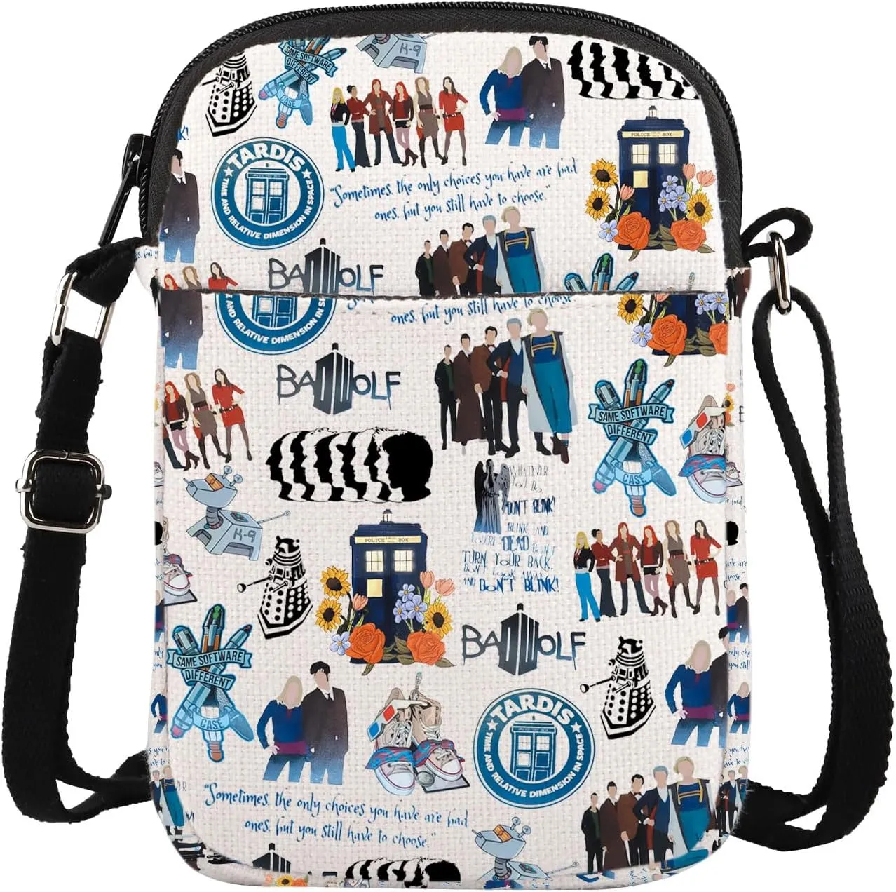 ENSIANTH Dr Movie Inspired Gift The 11th Doctor Crossbody Purses Bag Dr Lover Messenger Bags Blue Police Box Gift