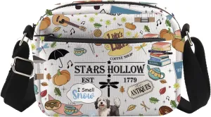 ENSIANTH Stars Hollow TV Show Inspired Crossbody Purses Bag Lukes Diner Gift Dragonfly Inn Lorelei Rory Fans Messenger Bag