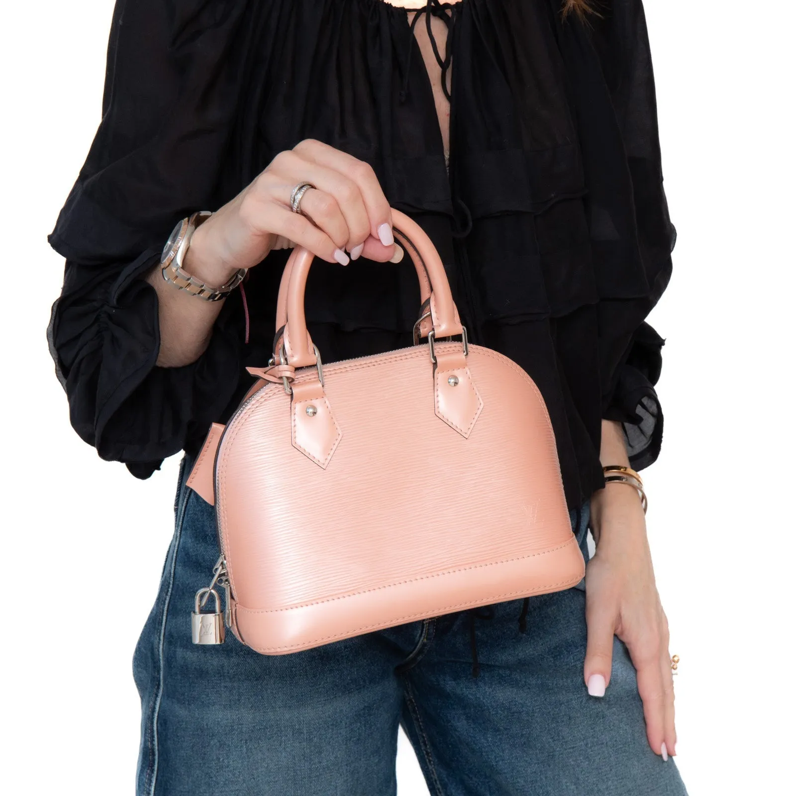 Epi Vuitton BB Leather Louis Monogram Alma Best-reviewed Bag Pink Highly functional