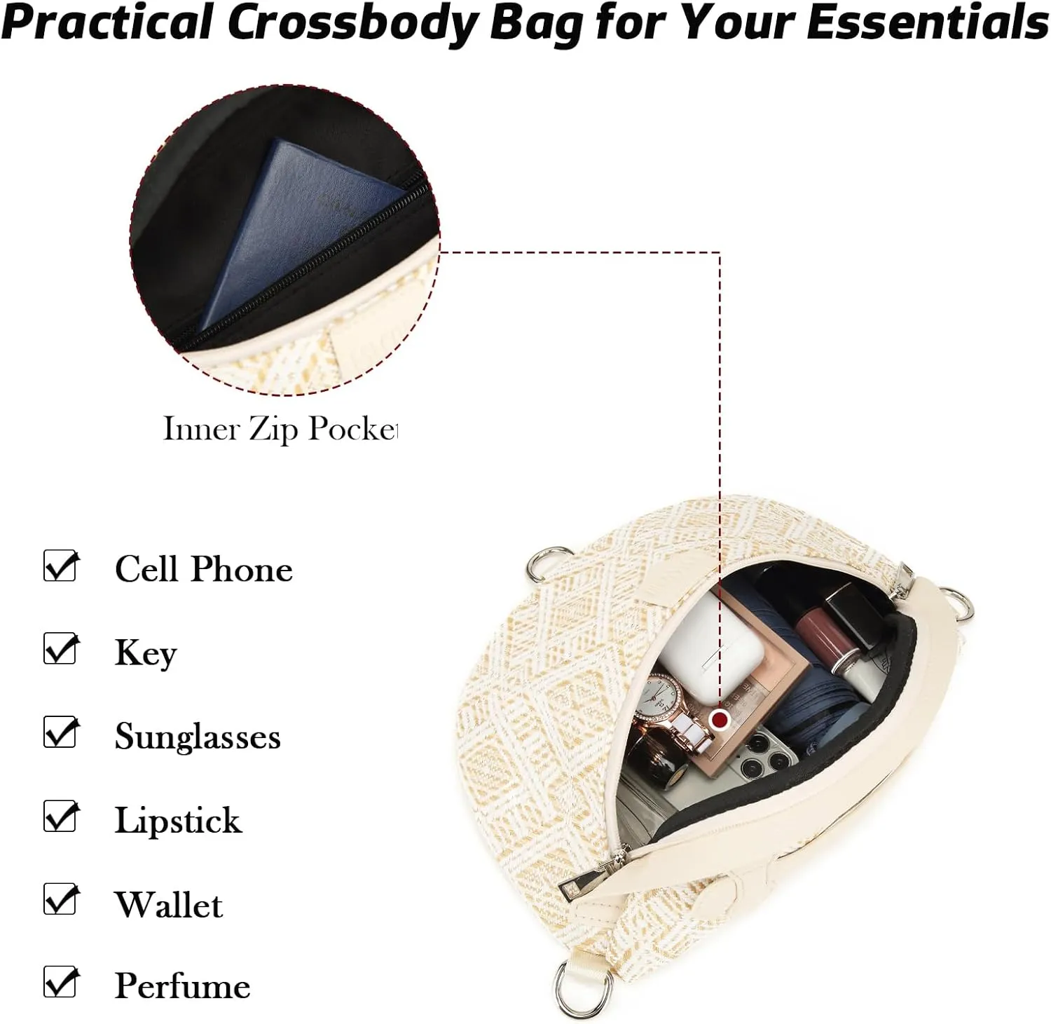 Eslcorri Crossbody Bags for Women - Fashion Sling Purse Shoulder Bag Fanny Pack Leather Causal Chest Bum Bag Cross Body Purse