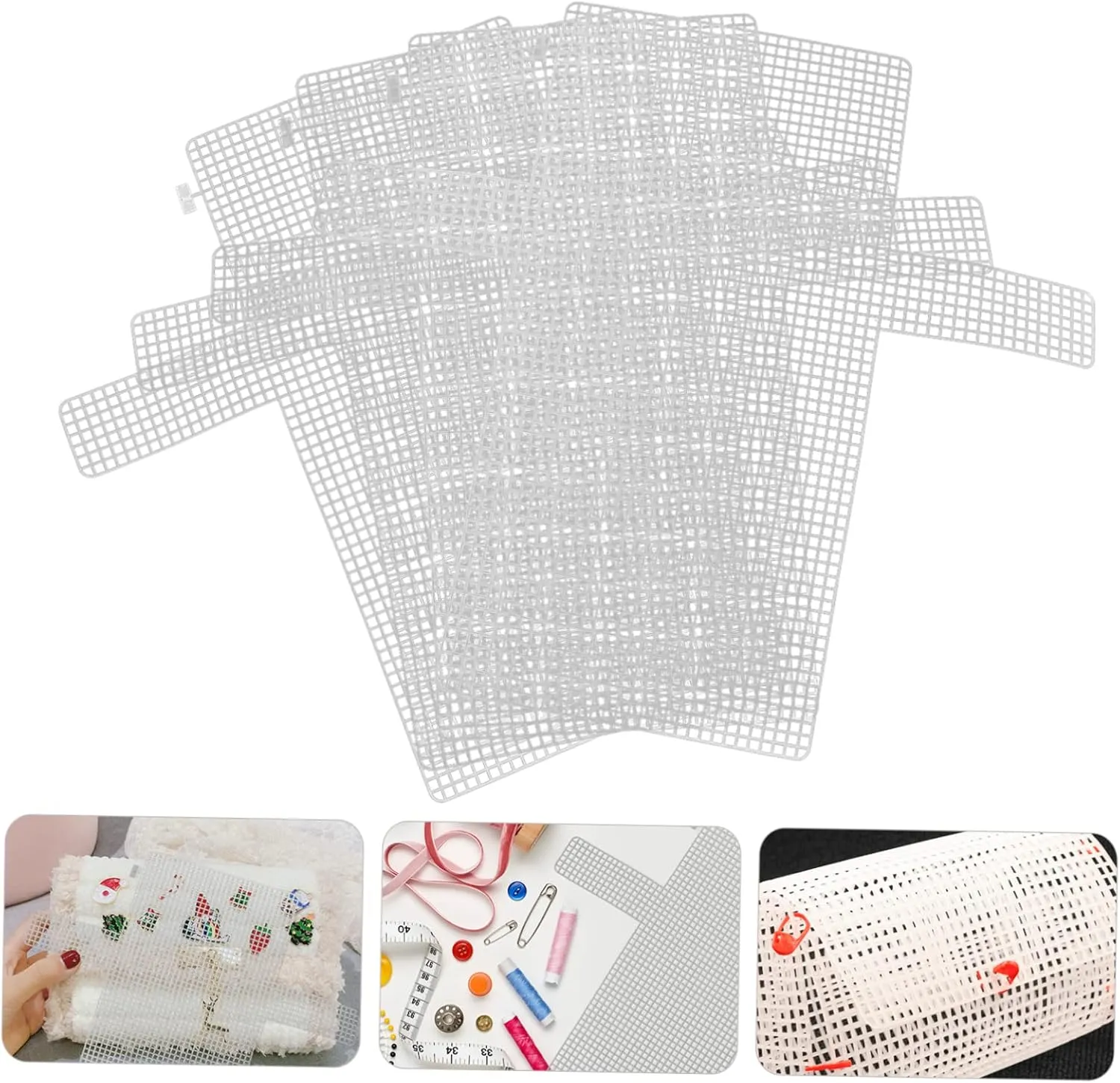EXCEART 4pcs Sheets Plastic Purse Yarn Bags Cross Stitch Embroidery Accessories The Cross Clear Plastic Canvas to Weave Packet Network Handbag Bag Accessories Mesh Woven Bag Canvas Wallet