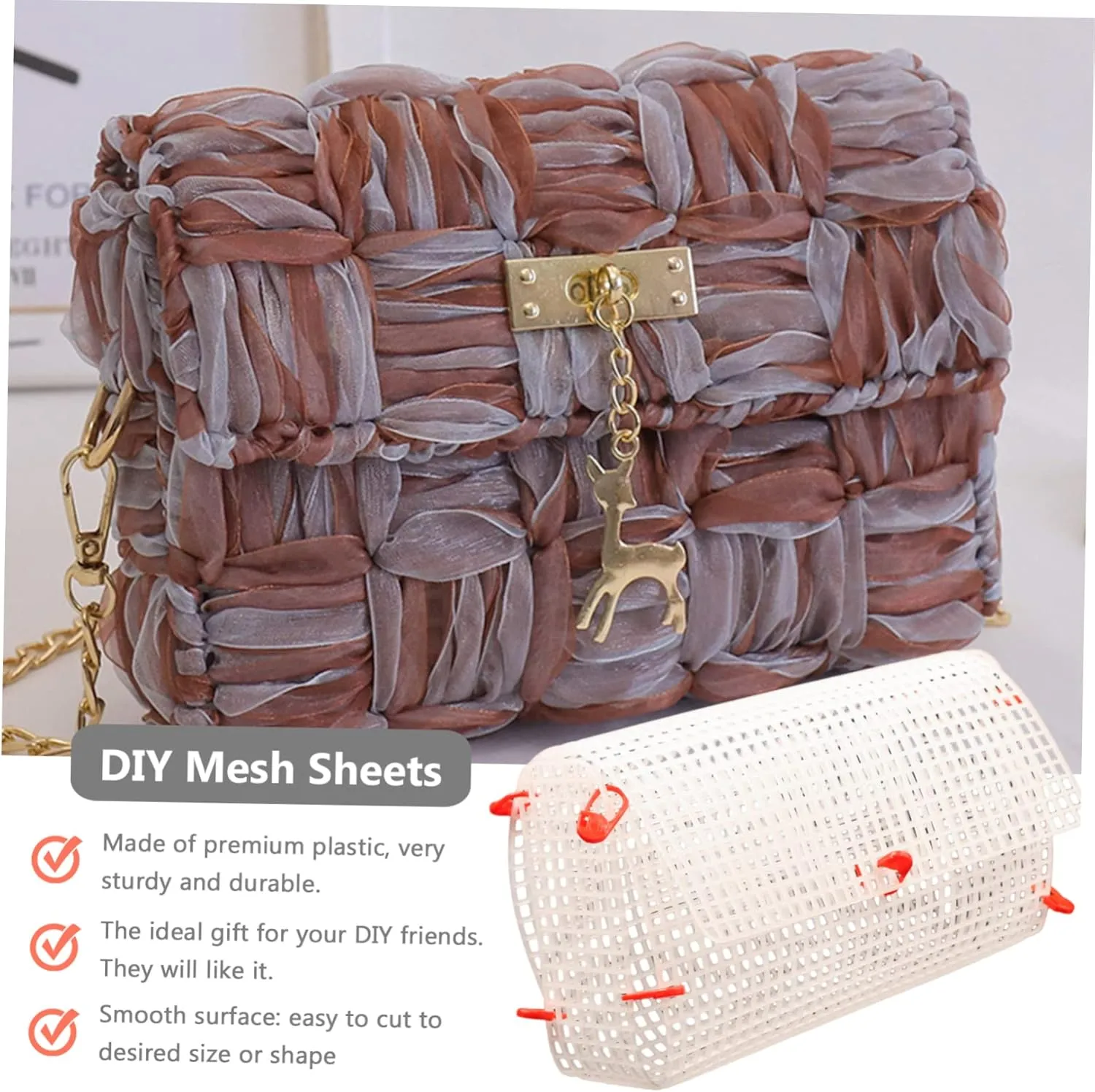 EXCEART 4pcs Sheets Plastic Purse Yarn Bags Cross Stitch Embroidery Accessories The Cross Clear Plastic Canvas to Weave Packet Network Handbag Bag Accessories Mesh Woven Bag Canvas Wallet